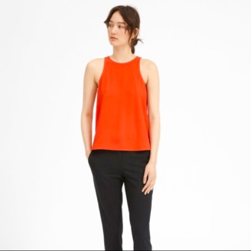 Everlane Goweave high neck tank in orange